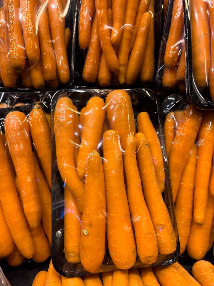 healthy packaged vegetables at market